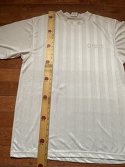 Vintage 90s Southpole Mens Medium Sheer Satin Striped Baggy Fit Shirt Light Gray