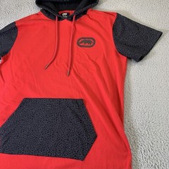 Ecko Untld Hooded Shirt Mens XL Drawstring Center Pocket Cement Hooper Hip Hop