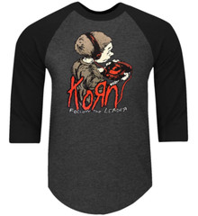 Korn Follow the Leader Nu-Metal Band Shirt RAGLAN 3/4 SLEEVE (Multiple Variation