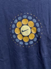 Nike Swoosh Air Bubbles 90s Vtg T Shirt White Tag Logo Blue Size Medium USA Made