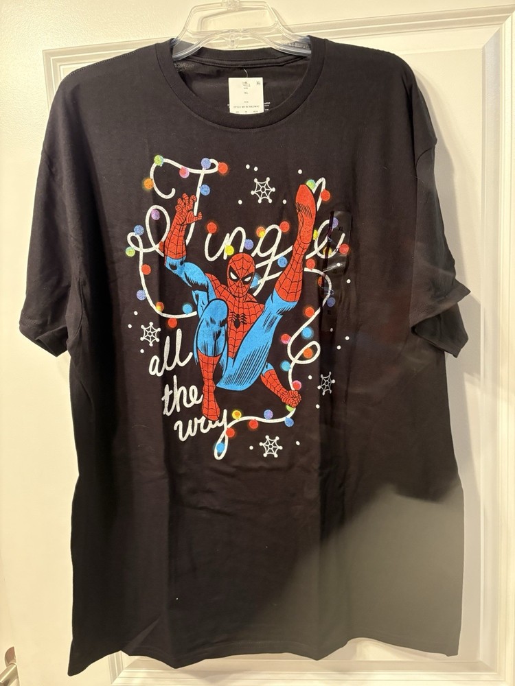 Marvel Spider-Man T-Shirt Holiday Themed Men’s XXL Jingle All The Way New W/Tags