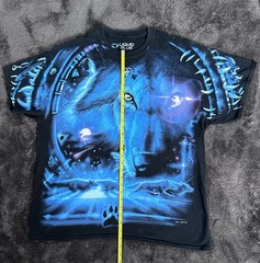 Liquid Blue 2001 Great Wolf Lodge Wolf All Over Print Men’s T-Shirt Size XL