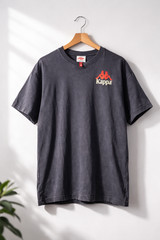 Kappa Mens Medium Black Graphic T Shirt Y2K Retro Logo Short Sleeve