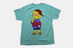 The Simpsons Mens Cool Lisa Simpson Peace Fingers Celadon Shirt New XS-3XL