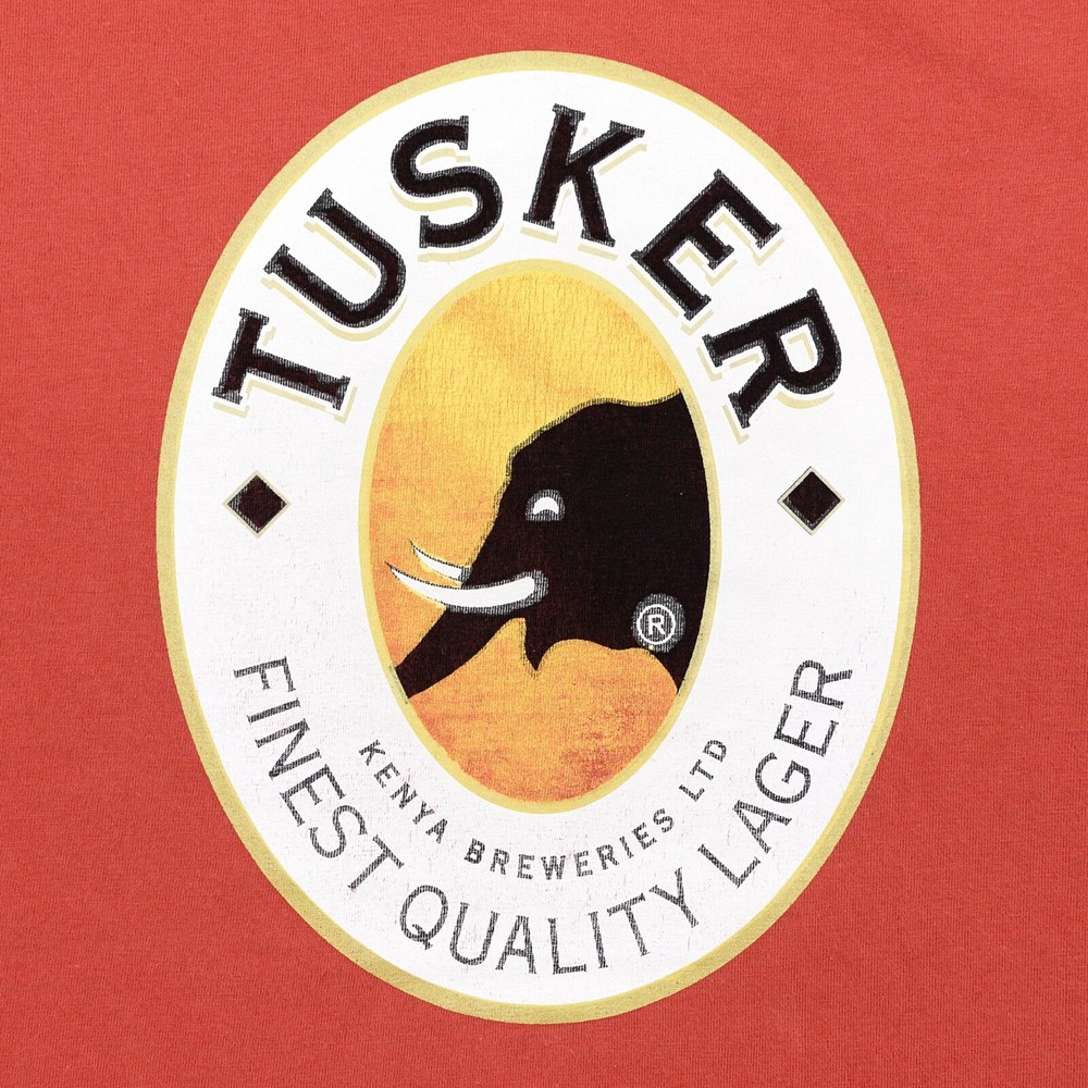 Tusker Lager Beer Kenya Breweries T-Shirt Adult XL Red Graphic Logo vintage