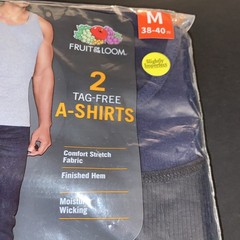 Fruit Of The Look Mens’ Tag Free Cotton A-Shirts / 2 In Pack / MEDIUM