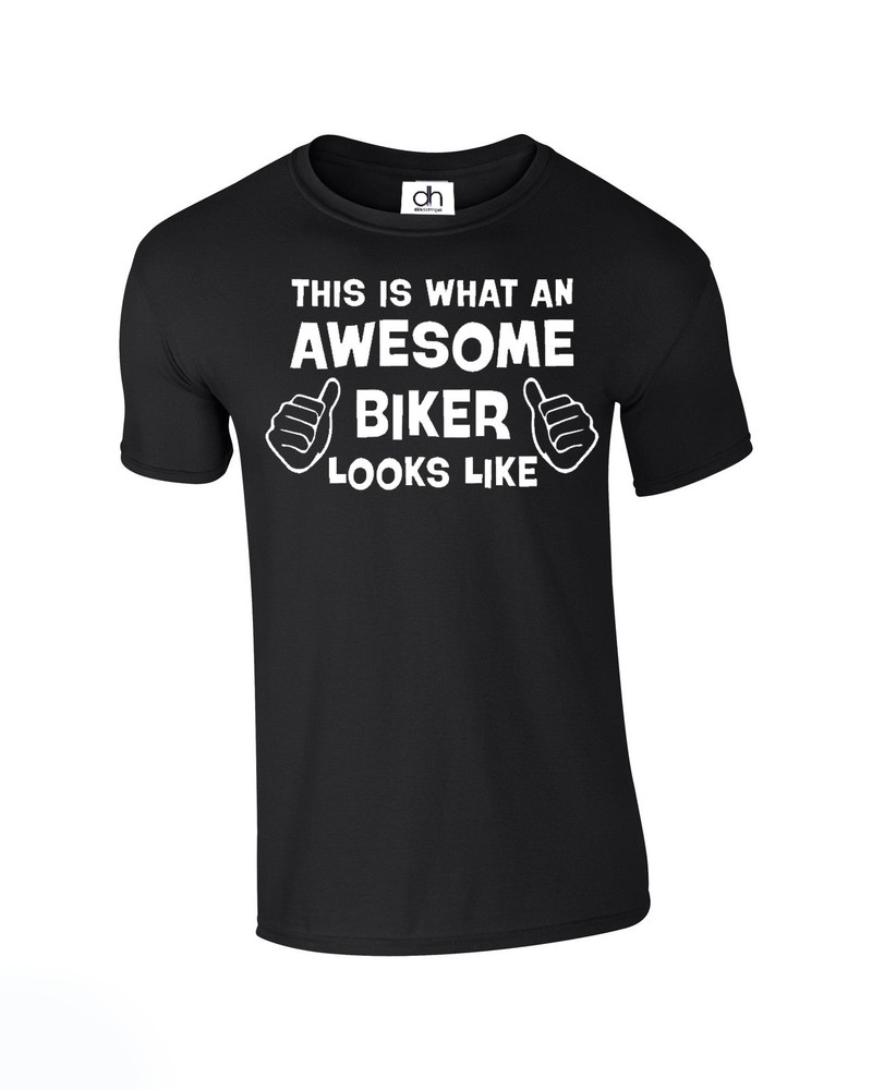 Awesome Biker TSHIRT Present Gift Birthday dad Motorbike cycle (A.BIKER,T SHIRT)