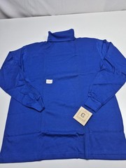 VTG J.J. Cochran Shirt Mens XL Blue Turtleneck Long Sleeve 100% Cotton Made USA