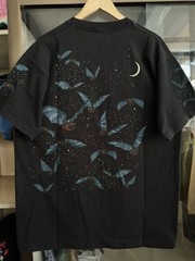 Vintage 90s Bat Moon Night Sky Double Side Single Stitch Fruit of the Loom XL