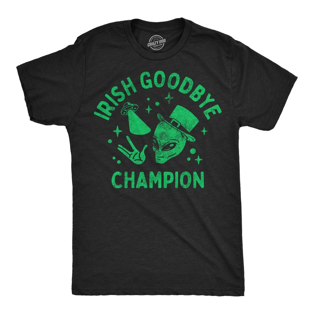 Mens Funny T Shirts Irish Goodbye Champion Sarcastic St Patricks Day Graphic