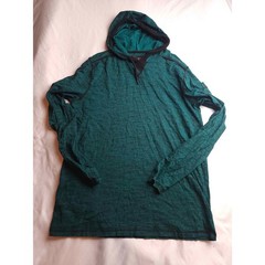 Modern Culture Mens Teal Space Dye Long Sleeve Hooded T-Shirt Medium RN 64866