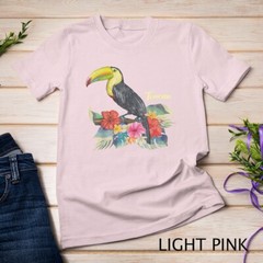 Retro Style Summer Tropical Flowers Leaf Birds Beach Toucans Unisex T-shirt