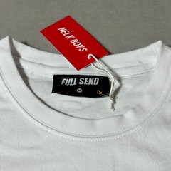 Full Send Nelk Boys White Solid Plain Casual Shirt Men’s Size Medium NWT