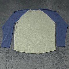 Marine Layer Baseball Jersey Style Raglan Shirt Mens M Blue Green Long Sleeve