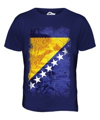 BOSNIEN UND HERZEGOWINA GRUNGE FLAGGE HERREN T-SHIRT TEE SHIRT XS S M L XL 2XL