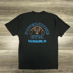 Vintage Powerhouse Gym Shirt Mens Large Black Bodybuilding Single Stitch USA 90s