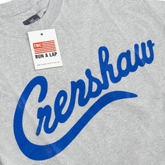The Marathon Clothing Crenshaw T-Shirt Gray Blue Script Small S Nipsey Hussle