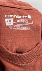 Carhartt Short Sleeve Pocket Tee Shirt Men’s 2XL Orange Workwear