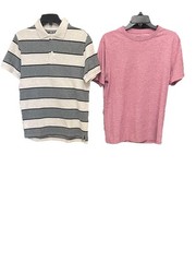 Lot Of 2 Gap Mens Shirts Size S Striped Polo Crewneck Tee Short Sleeve