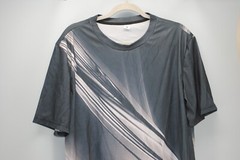 T-Shirt Dark Gray Print Men’s Medium Polyester Mesh Sport Oversized Skate