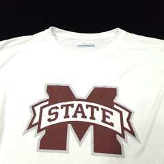 Columbia PFG -MISSISSIPPI STATE- Shirt -L- White Long Sleeve Omni-Shade Fishing