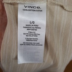 VINCE Shirt Mens Large Tan Stripe Pullover Crew Short Sleeve T-Shirt Tee $148