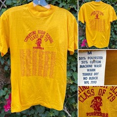 Vintage 1979 Cupertino High School Pioneers Class Of 79 T Shirt 70s 1970s Size M
