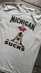 VTG Michigan Sucks Ann Arbor Is A Whore Graphic OSU Football T-Shirt White Large