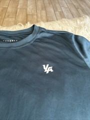 YoungLa Dark Blue Long Sleeve Stretch Logo Spellout Gym #835
