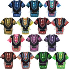 Dashiki shirt 50 shades color unisex african bohemian style cotton 100%