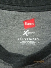 Hanes Men’s X-Temp Long Sleeves Charcoal Heather Shirt Size 2X (50/52)