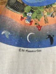 VTG 90s Human-i-Tees White Short Sleeve Shirt Sz XXL Nature Ecosystem Animals