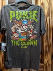 New Unisex Crossfit XL Pukie The Clown Tee – Charcoal Mineral Wash Male Female