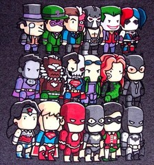 DC Comics Mens T-Shirt – Scriblenaut Styled Villians & Heroes Of the DC Universe