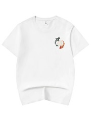 Niepce Japanese Streetwear Embroidery T-shirt Koi Graphic Tee for Men