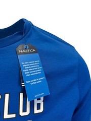 Nautica Men’s Blue T-Shirt Yacht Club Graphic Tee (S08)