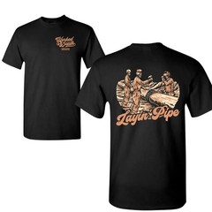 Worked To Death Layin’ Pipe T-Shirt, 2 Sides Vintage Work Crew Graphic, Pipeline