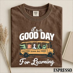 Good Day For Learning Shirt Kindergarten Preschool Teacher School Bus Tee