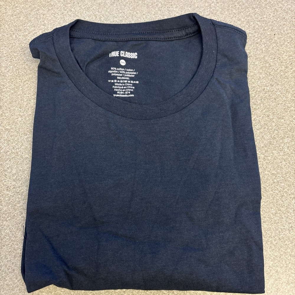 True Classic Men’s Short Sleeve Tee. Navy. NIB. TCT4000. 2XL.