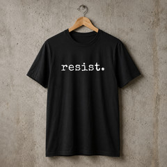 Resist T-Shirt Men Women Minimalist Typewriter Graphic Cotton Tee S-5XL