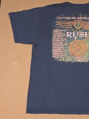 Rush Clockwork Angels Tour T-Shirt Faded 2012 Rock Band Double Sided Streetwear