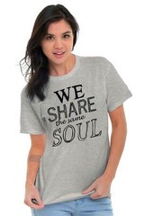 We Share The Same Soul Friendship Romantic Womens Short Sleeve Crewneck Tee
