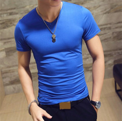 La Camisa De Manga Camiseta Corta De Algodón Para Hombres Verano Casual Cuello V