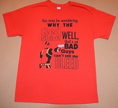 DEADPOOL Wondering Why Red T-Shirt Bad Guys can’t see me Bleed S M L XL 2X 3X