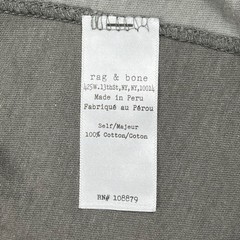 Rag & Bone T-Shirt Mens M 2 Tone Olive Peruvian Cotton Short Sleeve Crew Neck
