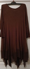 AMZPLUS XL Asymetric Shirt Dress. 3/4 Lengh Sleeves. Colors: 1 Brown Or 1 Red