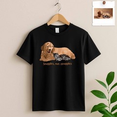 Custom Pet Portrait Dog Cat Memorial Gift Unisex Crewneck T-shirt S-5XL