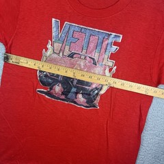 Vintage Corvette Racing Flames Vette Sport Car Red T Shirt Size Large