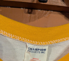 Vintage 70s Champion T Shirt Galliano Harvey Wallbanger Single Stitch Ringer Tee