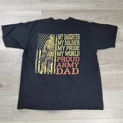 Proud Army Dad T-Shirt Men’s 2XL Black Cotton My Daughter My Soldier My Pride